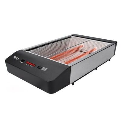 TM Electron TMPTS006BK 600W multifunction horizontal toaster, quartz heaters and with time control for toasting, black color