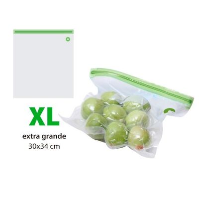 TM Electron TMVAG275 Kit de 10 bolsas zip para envasar al vacío reutilizables tamaño XL Aura Fresh