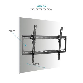 Support inclinable universel TM Electron TMSLC127M pour moniteurs ou téléviseurs LED, OLED, LCD, Plasma de 32" à 65", pas de 25 mm, max. 35Kg, VESA 600x400, niveau à bulle 4