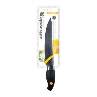 TM Electron HOKN012Y Cuchillo para vegetales de 14cm de hoja fabricado en acero inoxidable con filo de larga duración y mango ergonómico en goma antideslizante para todo tipo de corte