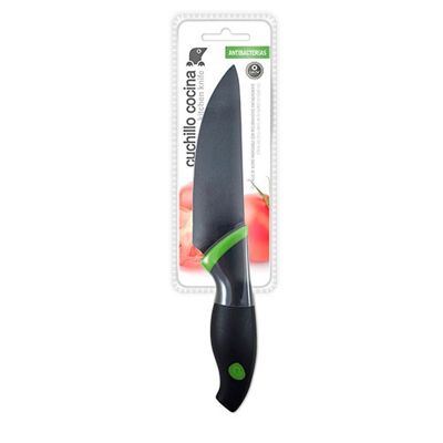 TM Electron HOKN013G Cuchillo de cocina de 12cm de hoja fabricado en acero inoxidable con filo de larga duración y mango ergonómico en goma antideslizante para todo tipo de corte