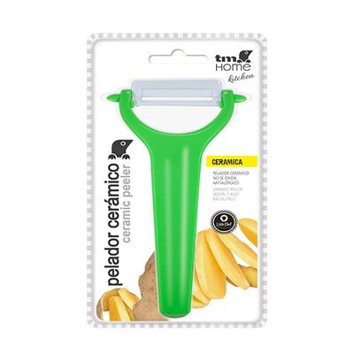 TM Electron HOKN020G Pelador de frutas y verduras con cuchilla de cerámica de 20cm y mango ergonómico de diseño plano