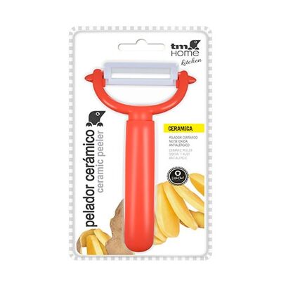 M Electron HOKN021R Pelador de frutas y verduras con cuchilla de cerámica de 20cm y mango ergonómico de diseño redondo