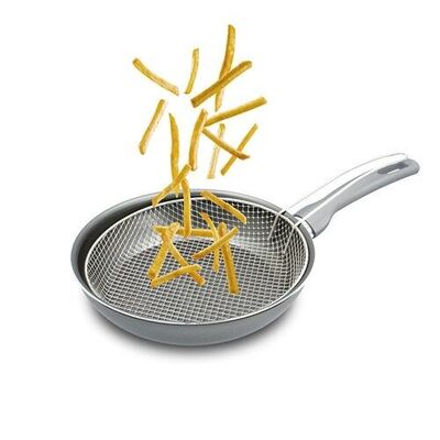 Non-stick aluminum frying pan with fryer - Tm Electron
