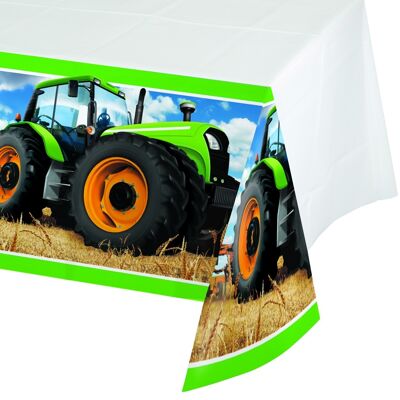 Tractor Time Plastic Tablecover Border Print