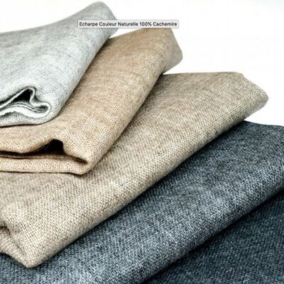 Natural cashmere scarf Light gray melange