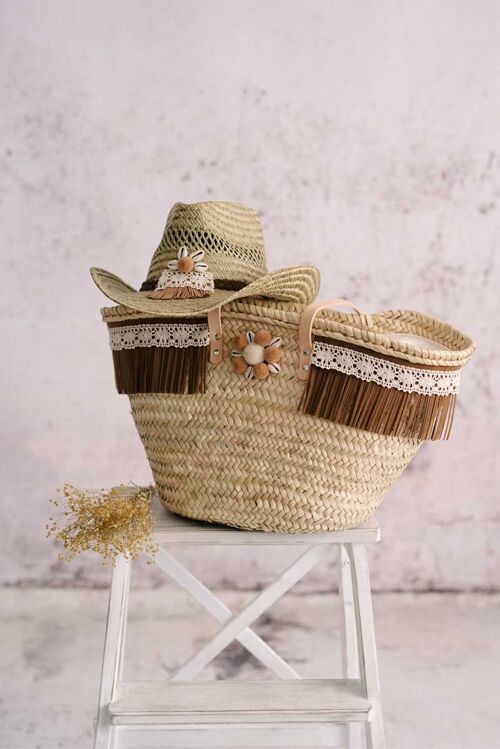 Conjunto Sombrero y Capazo Boho Chic