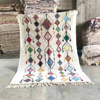 Boucherouite Rugs MOROCCAN CARPET HANDMADE 250 - 150 cm 089