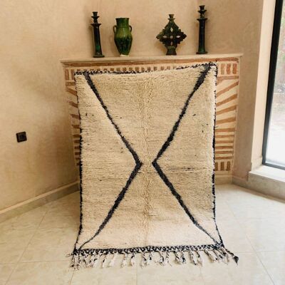 BENI OUARAIN RUG 2066 MOROCCAN CARPET HANDMADE 110 - 155 cm