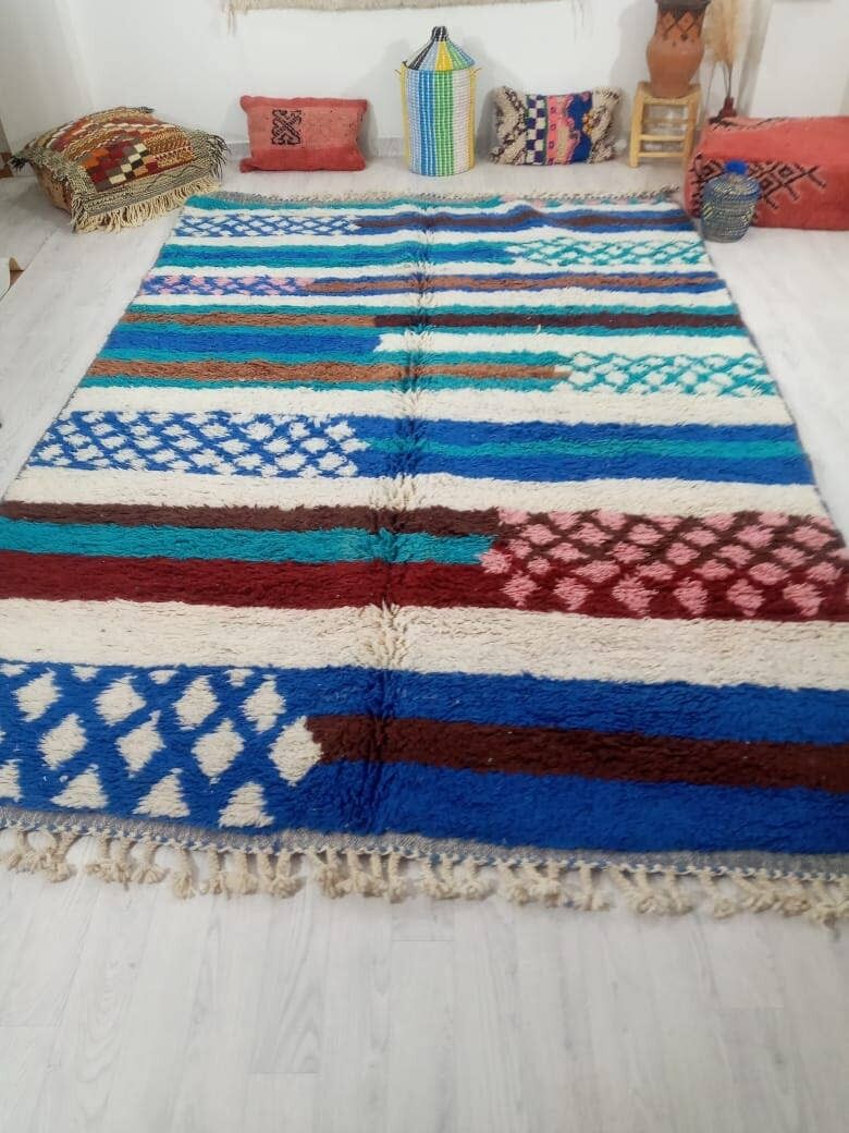 BENI OUARAIN TEPPICH 2119 MAROKKANISCHER TEPPICH HANDGEFERTIGT 200 -300 cm