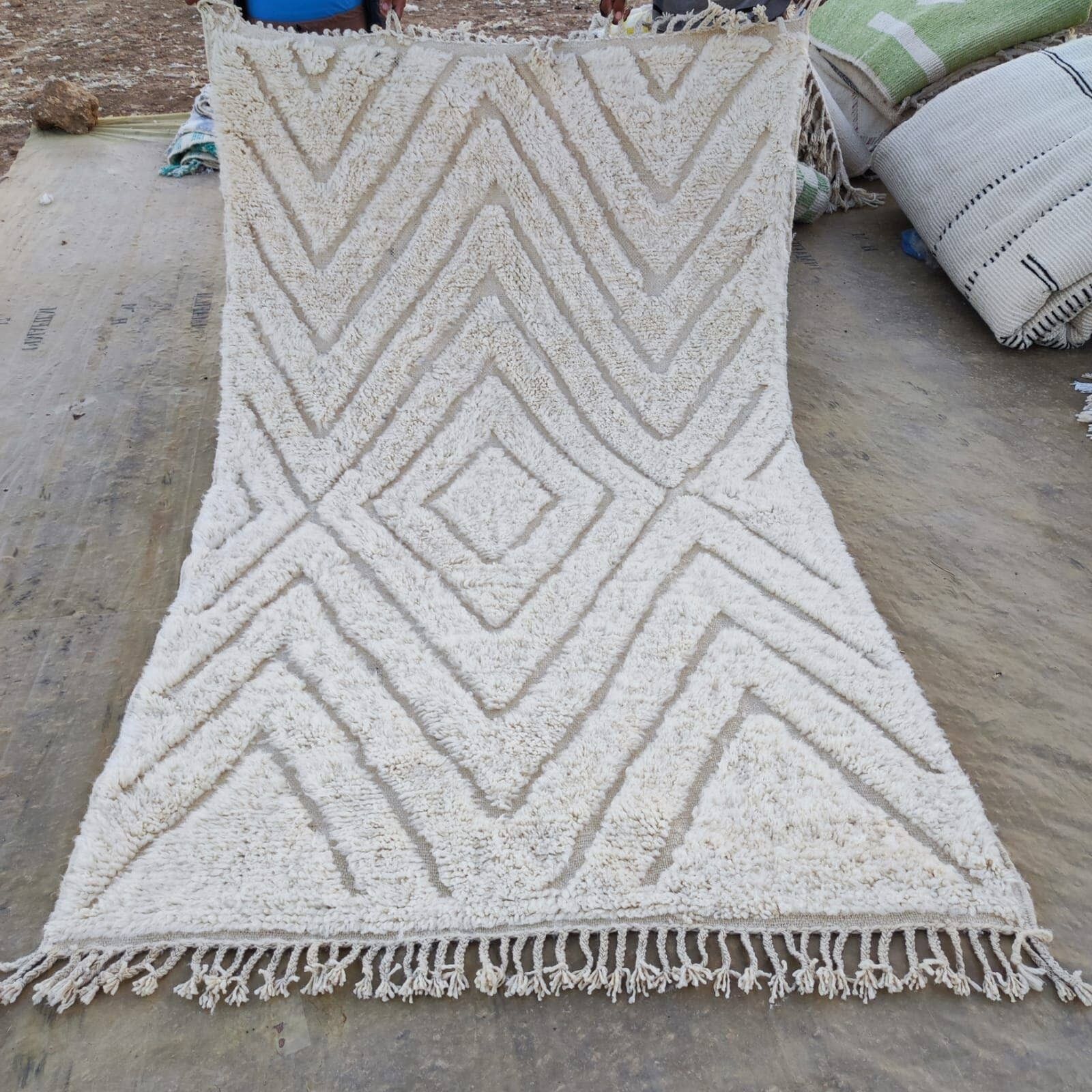 BENI OUARAIN RUG 2177 MOROCCAN CARPET HANDMADE 250 - 150 cm