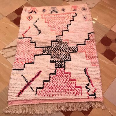 Boucherouite Rug MOROCCAN CARPET HANDMADE 150 - 100 cm 006