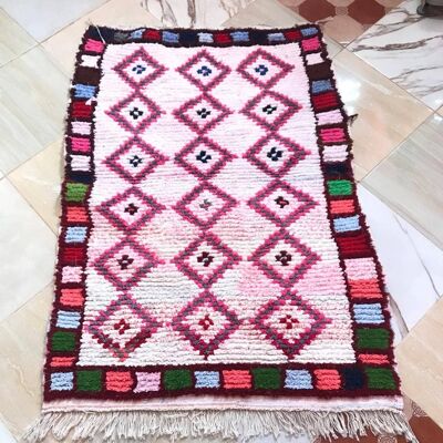 Boucherouite Rug MOROCCAN CARPET HANDMADE 150 - 100 cm 034