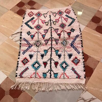 Boucherouite Rug MOROCCAN CARPET HANDMADE 150 - 100 cm 041