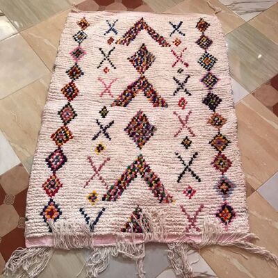 Boucherouite Rug MOROCCAN CARPET HANDMADE 150 - 100 cm 050