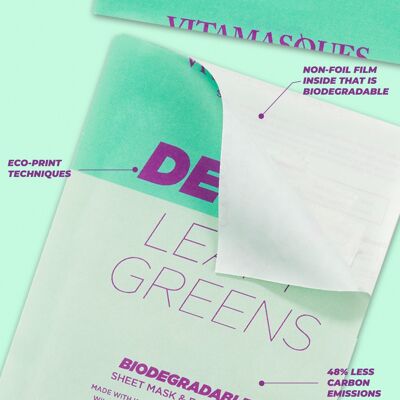 MASCARILLA BIODEGRADABLE DETOX LEAFY GREENS