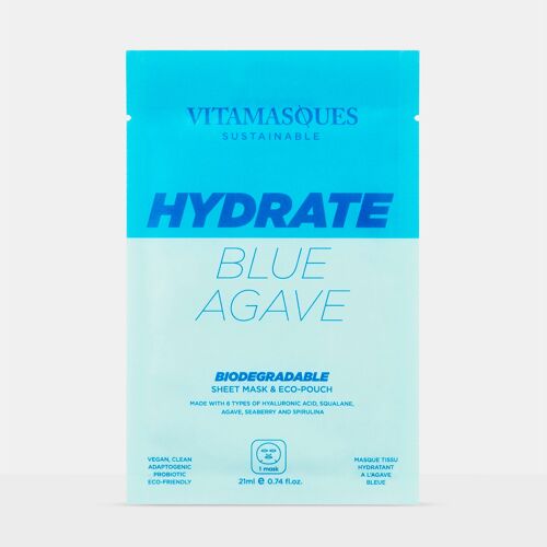 Hydrate blue agave biodegradable mask