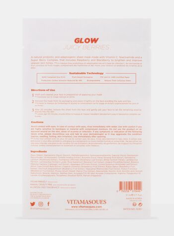 Masque biodégradable Glow Juicy Berries 2