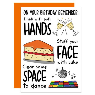 Hands Face Space Pun Lockdown Birthday A6 Card