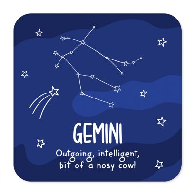 Gemini Rude Star Sign Zodiac Coaster