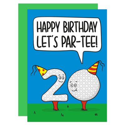 20th Birthday Golf Pun A6 Card