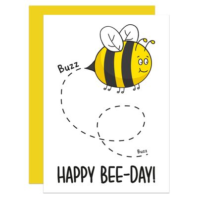 Happy Bee-Day Cute Birthday A6 Card