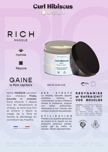 Masque Réparateur et Hydratant - CURL HIBISCUS - Rich 250 ml 5