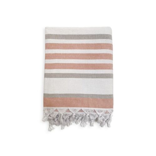 Fouta coton doublée éponge Latigo Blush 140x180 cm