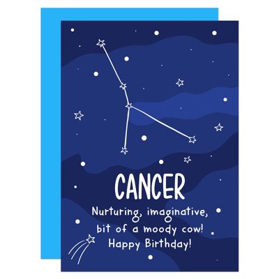 Cancer Rude Star Sign Zodiac Birthday A6 Card