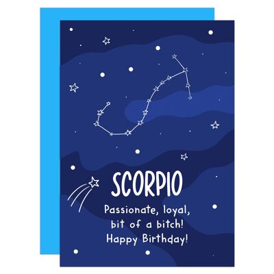 Scorpio Rude Star Sign Zodiac Birthday A6 Card