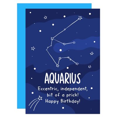 Aquarius Rude Star Sign Zodiac Birthday A6 Card