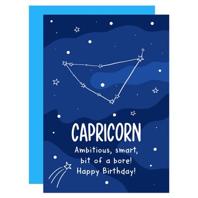 Capricorn Rude Star Sign Zodiac Birthday A6 Card