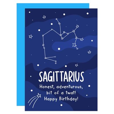Sagittarius Rude Star Sign Zodiac Birthday A6 Card