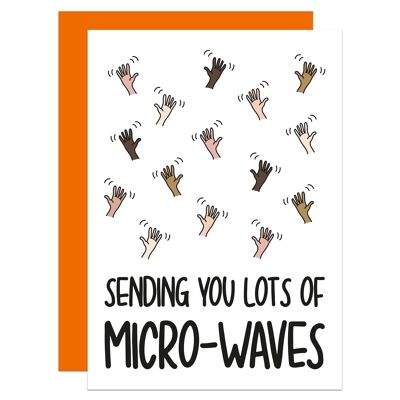 Sending You Lots of Micro Waves Pun Missing You A6 Card