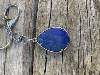 Porte-clefs ou bijou de sac Arbre de vie en Lapis Lazuli 3