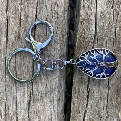 Tree of life keyring or bag charm in Lapis Lazuli