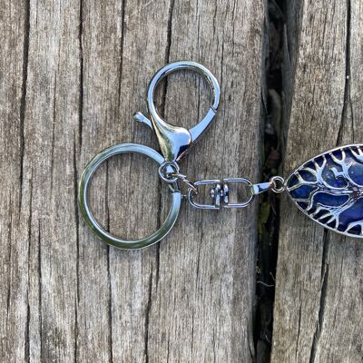 Porte-clefs ou bijou de sac Arbre de vie en Lapis Lazuli