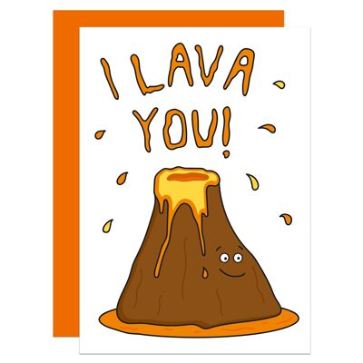 I Lava You Love Pun Anniversary A6 Card