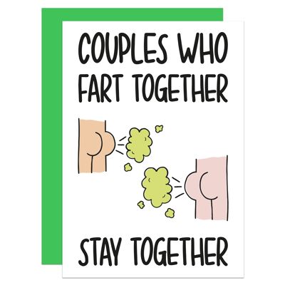 Couples Who Fart Together Joke Anniversary A6 Card