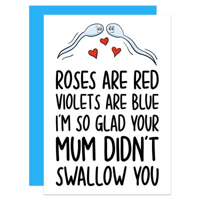 Swallowed You Poem Rude Valentines Day A6 Card