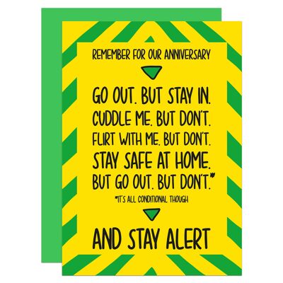 Stay Alert Boris Johnson Speech Anniversary A6 Card