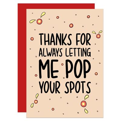 Popping Spots Thank You Valentines Day A6 Card
