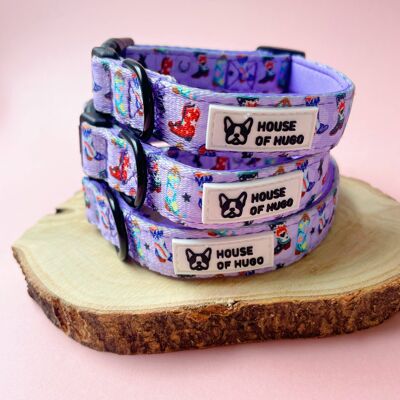 Dog collar puppy collar cow girl print padded collar