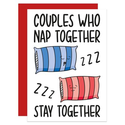 Couples Who Nap Valentines Day A6 Card
