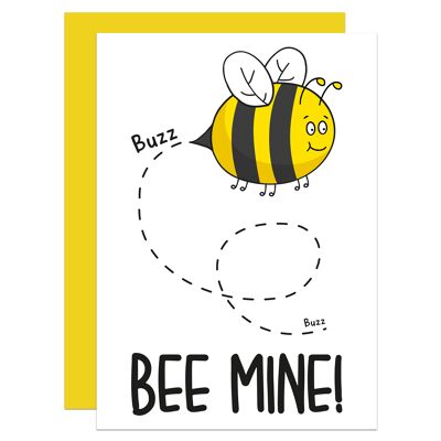 Bee Mine Cute Pun Anniversary A6 Card