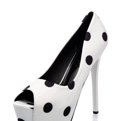 Zapatos Peep Toe - blanco/negro (SKU: 51009-005)