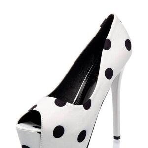 Escarpins Peep Toe - blanc/noir (SKU: 51009-005)