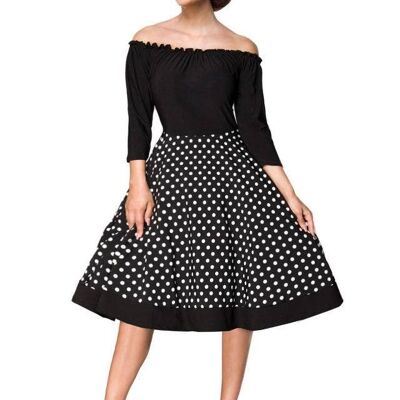 schulterfreies Swing-Kleid - schwarz (SKU: 50320-002)