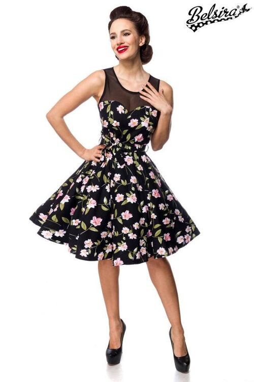 Kleid mit Dots - schwarz/rosa (SKU: 50301-060)