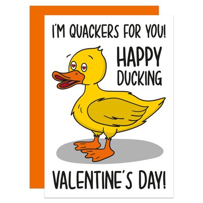 Quackers Valentines Duck Pun A6 Card